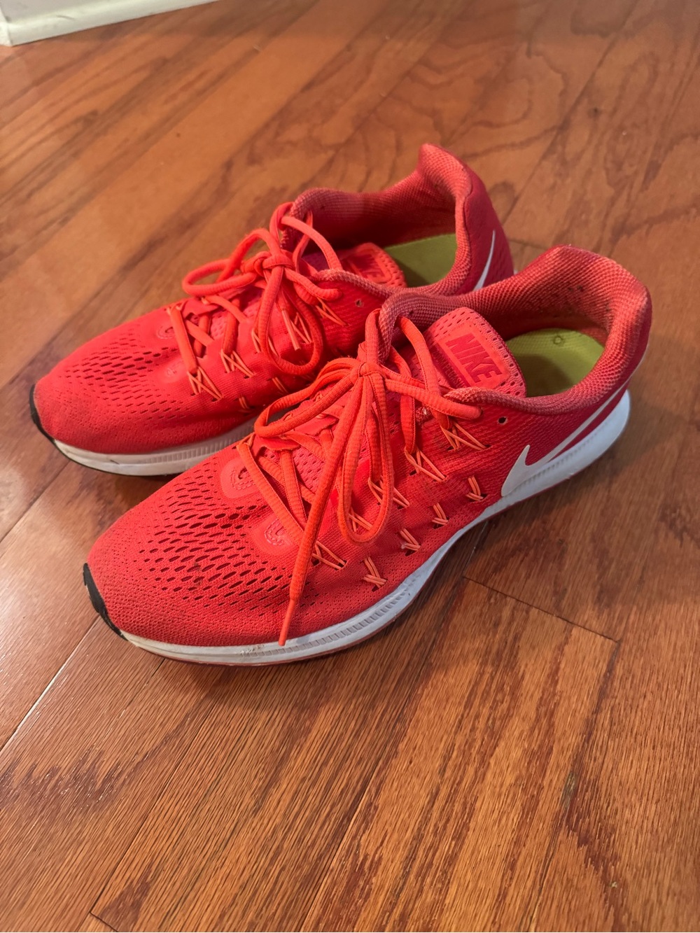 Nike Bright Red Running Sneakers with White Swoosh